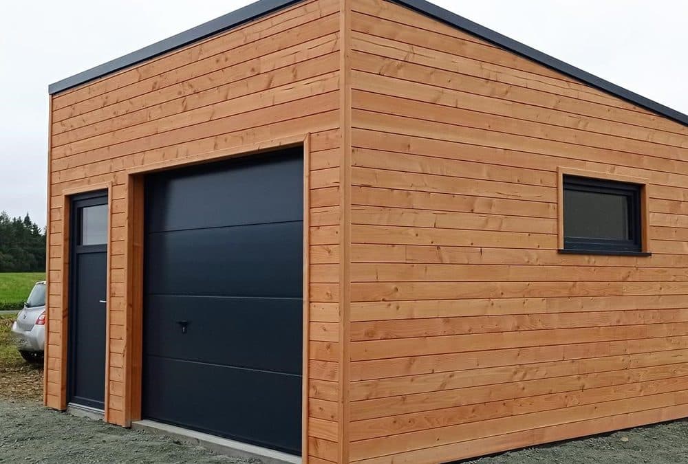 Garage moderne bois naturel